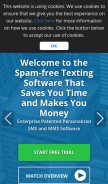 How textingbase.com looks like on a mobile device such as an iPhone.