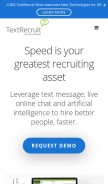 How textrecruit.com looks like on a mobile device such as an iPhone.
