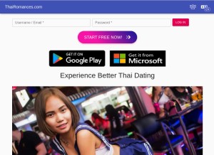 How thairomances.com looks like on a tablet such as an iPad.