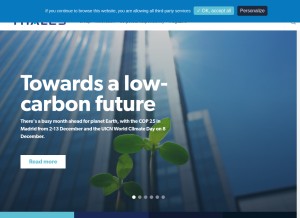 How thalesgroup.com looks like on a tablet such as an iPad.