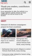 How thanhniennews.com looks like on a mobile device such as an iPhone.