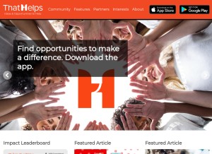 How thathelps.com looks like on a tablet such as an iPad.