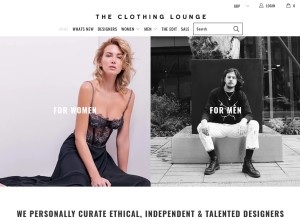 How the-clothinglounge.com looks like on a tablet such as an iPad.