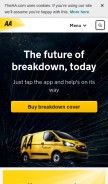 How theaa.com looks like on a mobile device such as an iPhone.