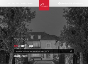 How theagencyre.com looks like on a tablet such as an iPad.