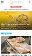 How thealternativedaily.com looks like on a mobile device such as an iPhone.
