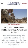 How theamericanconservative.com looks like on a mobile device such as an iPhone.