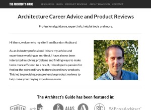 How thearchitectsguide.com looks like on a tablet such as an iPad.