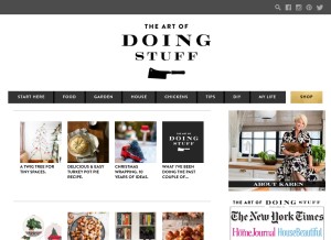 How theartofdoingstuff.com looks like on a tablet such as an iPad.