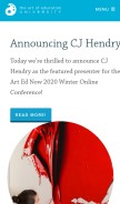 How theartofeducation.edu looks like on a mobile device such as an iPhone.