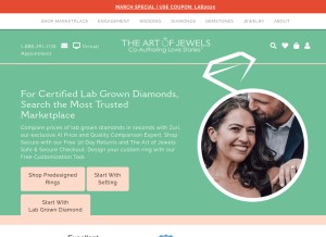 How theartofjewels.com looks like on a tablet such as an iPad.