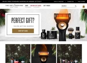 How theartofshaving.com looks like on a tablet such as an iPad.
