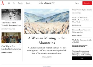 How theatlantic.com looks like on a tablet such as an iPad.