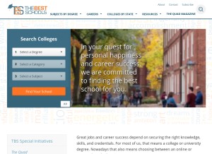 How thebestschools.org looks like on a tablet such as an iPad.