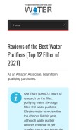 How thebestwaterpurifiers.com looks like on a mobile device such as an iPhone.
