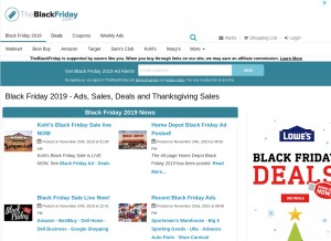 How theblackfriday.com looks like on a tablet such as an iPad.