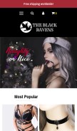 How theblackravens.com looks like on a mobile device such as an iPhone.