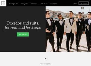 How theblacktux.com looks like on a tablet such as an iPad.