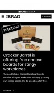 How thebrag.com looks like on a mobile device such as an iPhone.