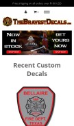 How thebravestdecals.com looks like on a mobile device such as an iPhone.