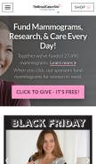 How thebreastcancersite.com looks like on a mobile device such as an iPhone.