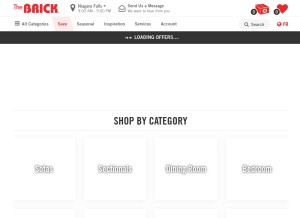 How thebrick.com looks like on a tablet such as an iPad.