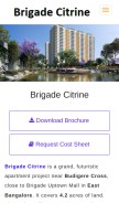 How thebrigadecitrinebudigere.live looks like on a mobile device such as an iPhone.