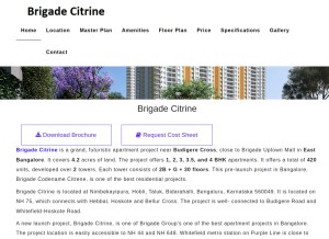 How thebrigadecitrinebudigere.live looks like on a tablet such as an iPad.