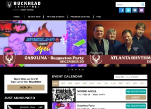 How thebuckheadtheatreatl.com looks like on a tablet such as an iPad.