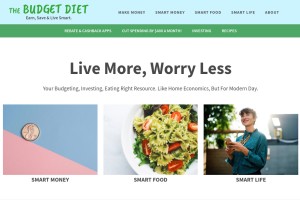 How thebudgetdiet.com looks like on a tablet such as an iPad.