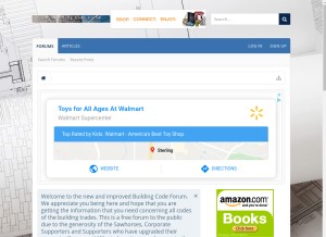 How thebuildingcodeforum.com looks like on a tablet such as an iPad.