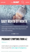 How thebump.com looks like on a mobile device such as an iPhone.