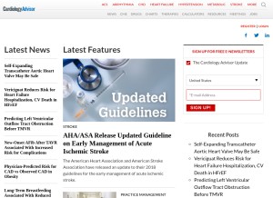 How thecardiologyadvisor.com looks like on a tablet such as an iPad.
