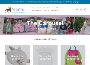 How thecarouselkidsboutique.com looks like on a tablet such as an iPad.