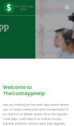 How thecashapphelp.com looks like on a mobile device such as an iPhone.