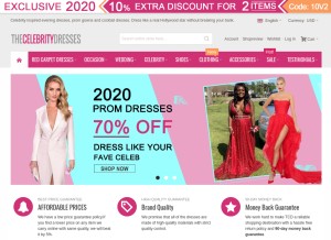 How thecelebritydresses.com looks like on a tablet such as an iPad.