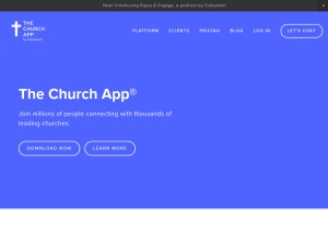 How thechurchapp.org looks like on a tablet such as an iPad.