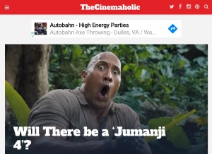 How thecinemaholic.com looks like on a tablet such as an iPad.