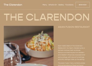 How theclarendonrestaurant.com.au looks like on a tablet such as an iPad.