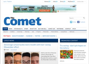 How thecomet.net looks like on a tablet such as an iPad.