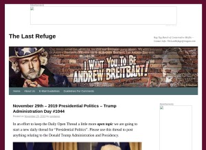 How theconservativetreehouse.com looks like on a tablet such as an iPad.