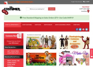 How thecostumer.com looks like on a tablet such as an iPad.