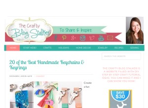 How thecraftyblogstalker.com looks like on a tablet such as an iPad.