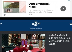 How thedad.com looks like on a tablet such as an iPad.