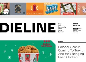 How thedieline.com looks like on a tablet such as an iPad.