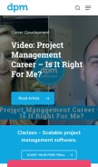 How thedigitalprojectmanager.com looks like on a mobile device such as an iPhone.