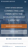 How theexpertinstitute.com looks like on a mobile device such as an iPhone.