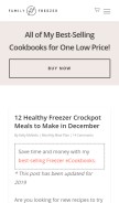 How thefamilyfreezer.com looks like on a mobile device such as an iPhone.