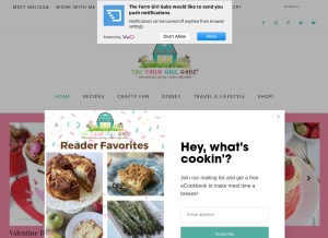 How thefarmgirlgabs.com looks like on a tablet such as an iPad.