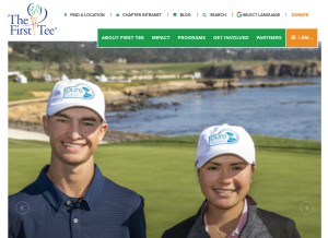 How thefirsttee.org looks like on a tablet such as an iPad.